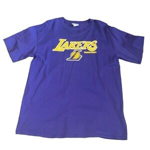 NBA men’s Los Angeles Lakers purple and gold short sleeve Tshirt Size Large